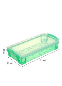 Generic 8 Pack Transparent Storage Containers, Spacious Plastic Organizer, Pencil Case Set, Children's Pencil Holder, Stackable Design, Office Supply Organizer, 8.3 x 3.9 x 1.6 inches  - Image 2