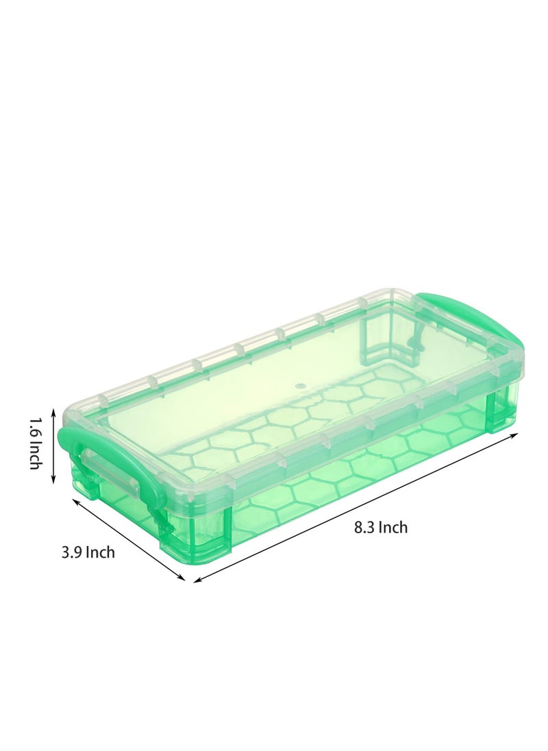 Generic 8 Pack Transparent Storage Containers, Spacious Plastic Organizer, Pencil Case Set, Children's Pencil Holder, Stackable Design, Office Supply Organizer, 8.3 x 3.9 x 1.6 inches  - Image 2