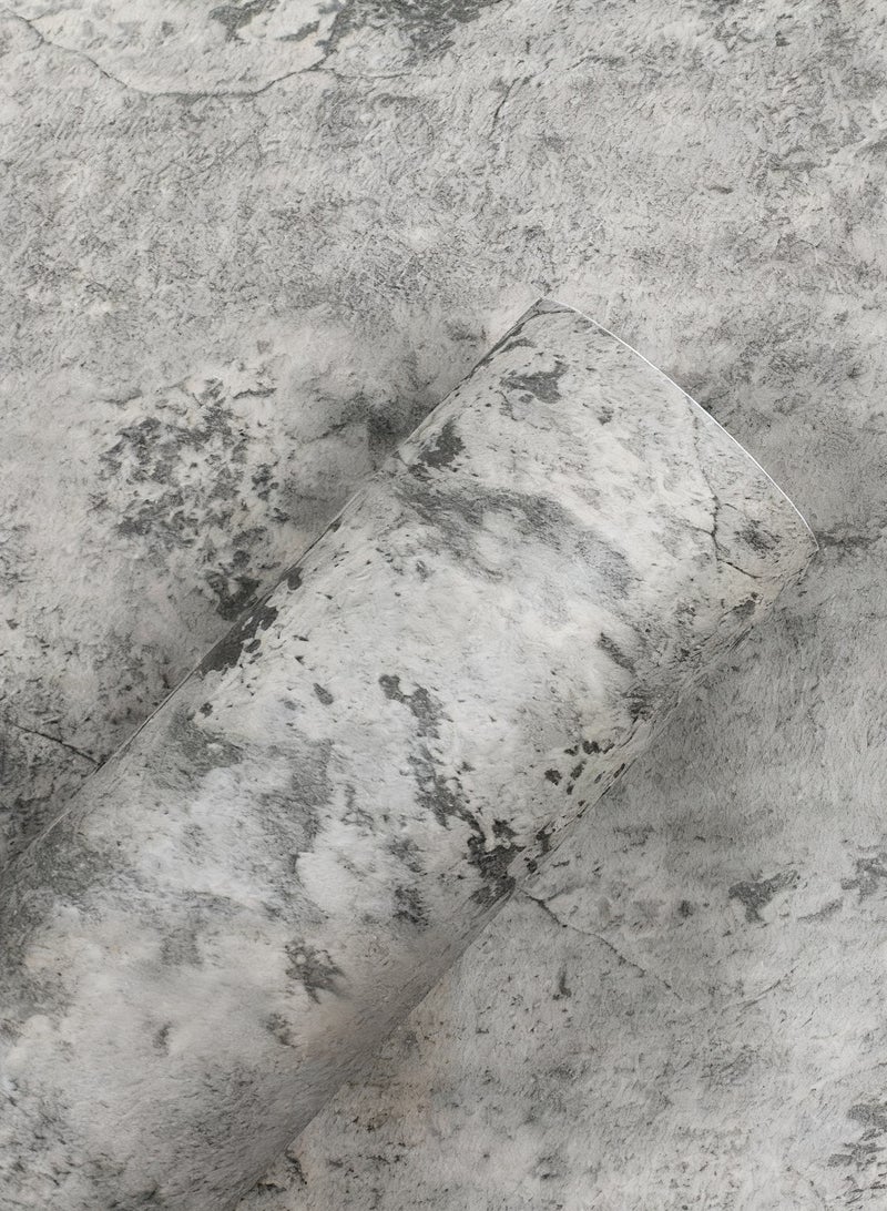 هومستر ورق حائط ذاتي اللصق - تصميم صناعي رمادي ملمس إسمنتي لغرفة المعيشة والنوم، سهل التركيب (60x300 سم) - Image 1