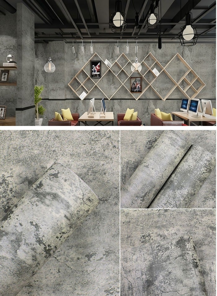 هومستر ورق حائط ذاتي اللصق - تصميم صناعي رمادي ملمس إسمنتي لغرفة المعيشة والنوم، سهل التركيب (60x300 سم) - Image 5