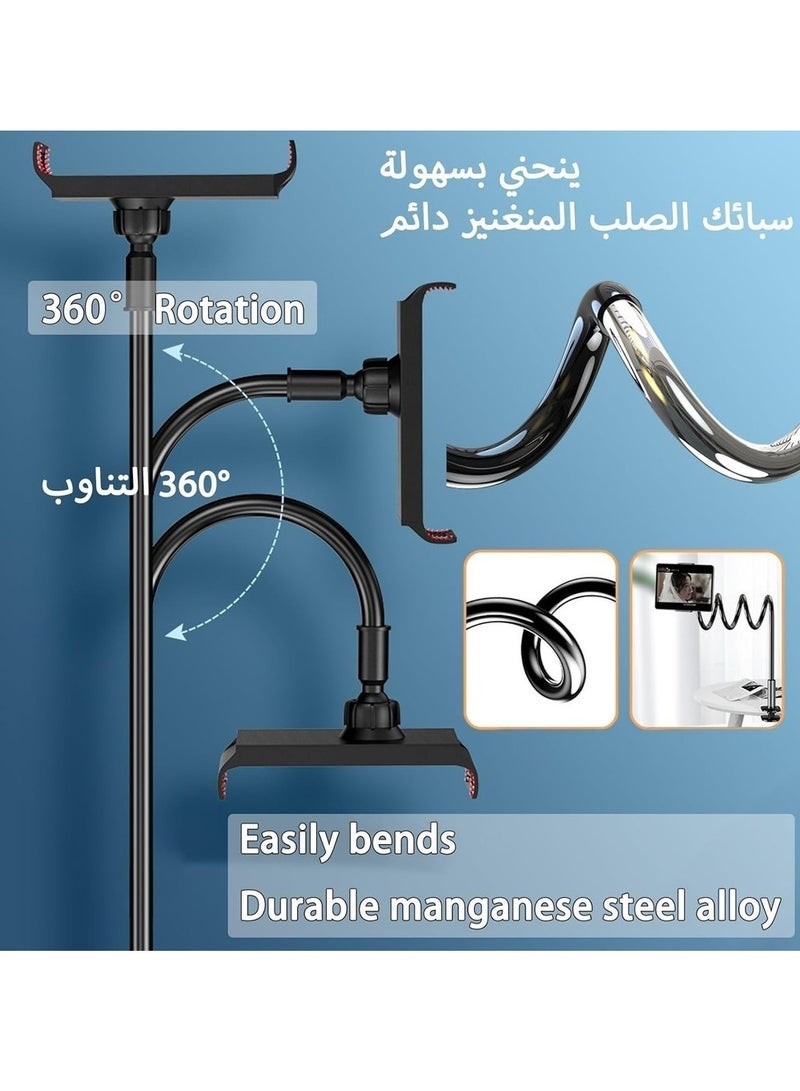 حامل هاتف للسرير حامل مائل للسطح قابل للتعديل 360 ذراع مشبك حامل مشبك جانبي للسرير لهاتف محمول أو جهاز لوحي أو كيندل من 4-6 إنش - Image 2