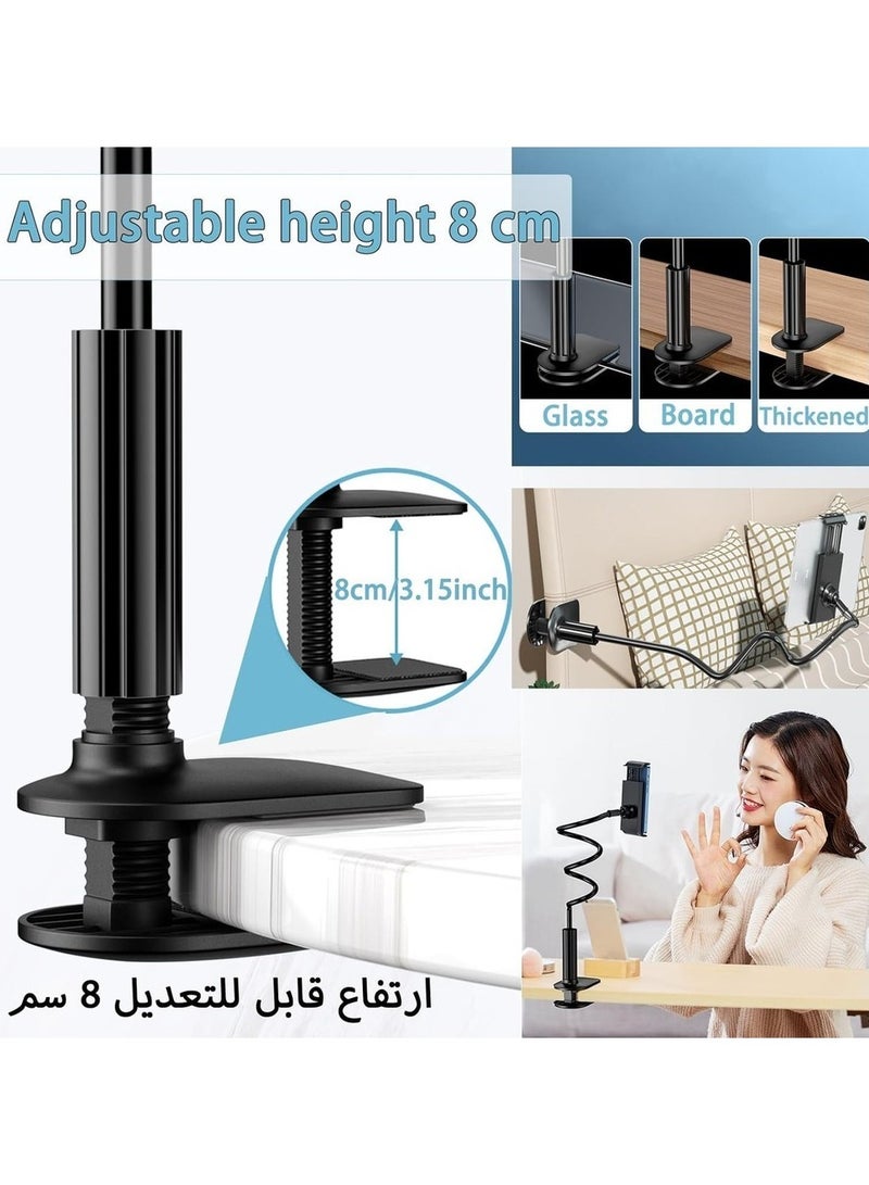 حامل هاتف للسرير حامل مائل للسطح قابل للتعديل 360 ذراع مشبك حامل مشبك جانبي للسرير لهاتف محمول أو جهاز لوحي أو كيندل من 4-6 إنش - Image 5
