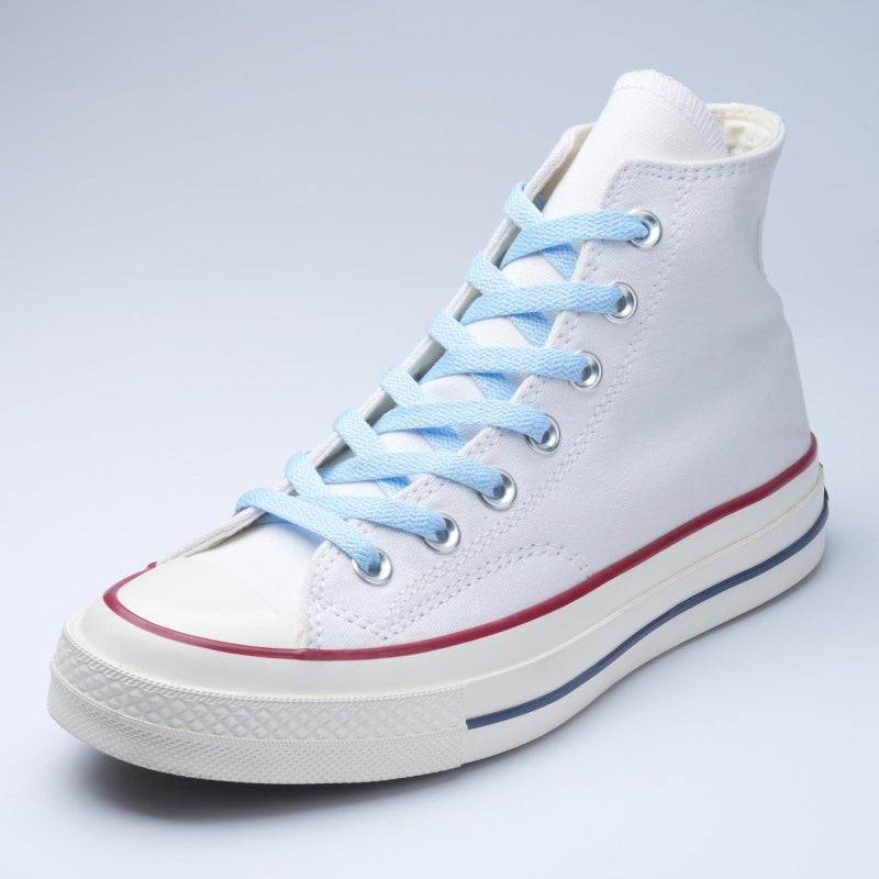 Handshop Flat Shoelaces 5/16" - Shoe Laces Replacements For Sneakers and Athletic Shoes Baby Blue 45 inch (114cm) - Image 2