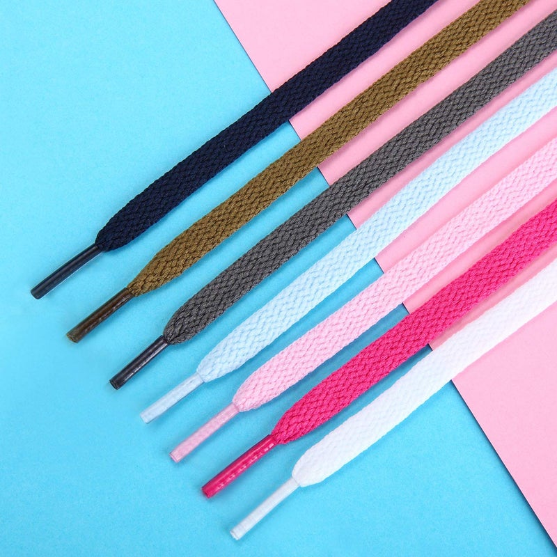 Handshop Flat Shoelaces 5/16" - Shoe Laces Replacements For Sneakers and Athletic Shoes Baby Blue 45 inch (114cm) - Image 5