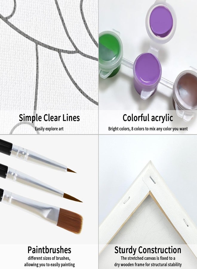 VOCHIC Paint and Sip Kit for Adults, Pre Drawn Canvas to Paint Art Party Supplies Painting Set for Beginner Gift Favor, 1 Easel, 8 Acrylic Colors,3 Brushes,1 Pallet (Lion King, 8x10 in) - Image 5