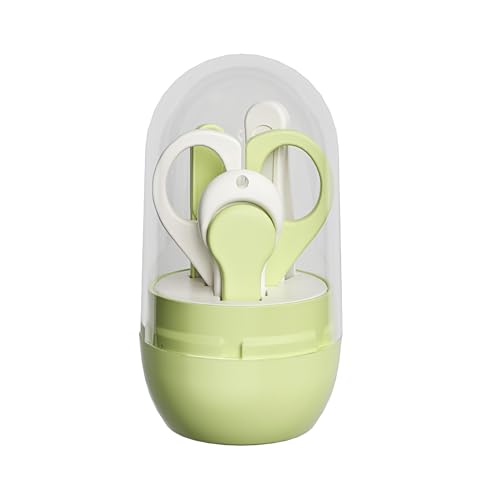 KidDough Baby Grooming Set, Portable New Born Baby Grooming Kit for Baby Manicure Set with Kids Nail Cutter, Tweezer, Filer and Scissors (Green) - Image 1