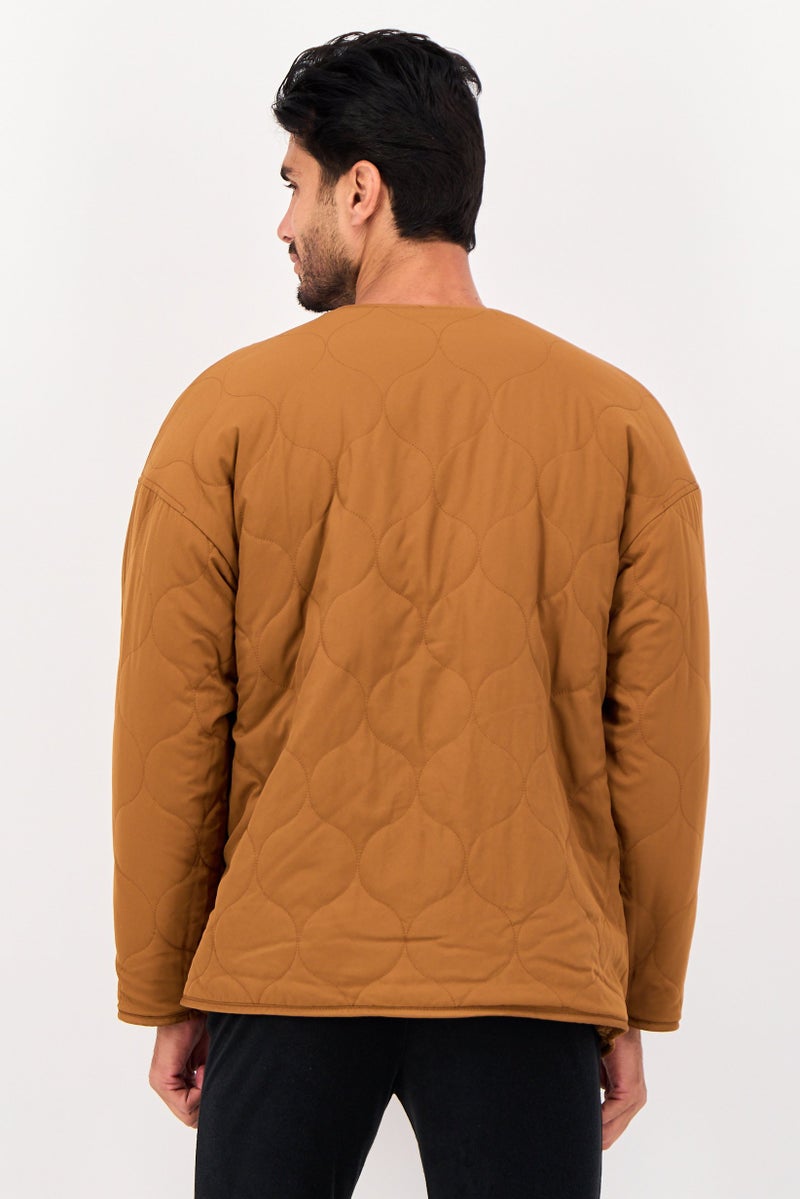 Reebok Men Sportswear Fit Long Sleeve Outdoor Jacket, Brown - Image 3