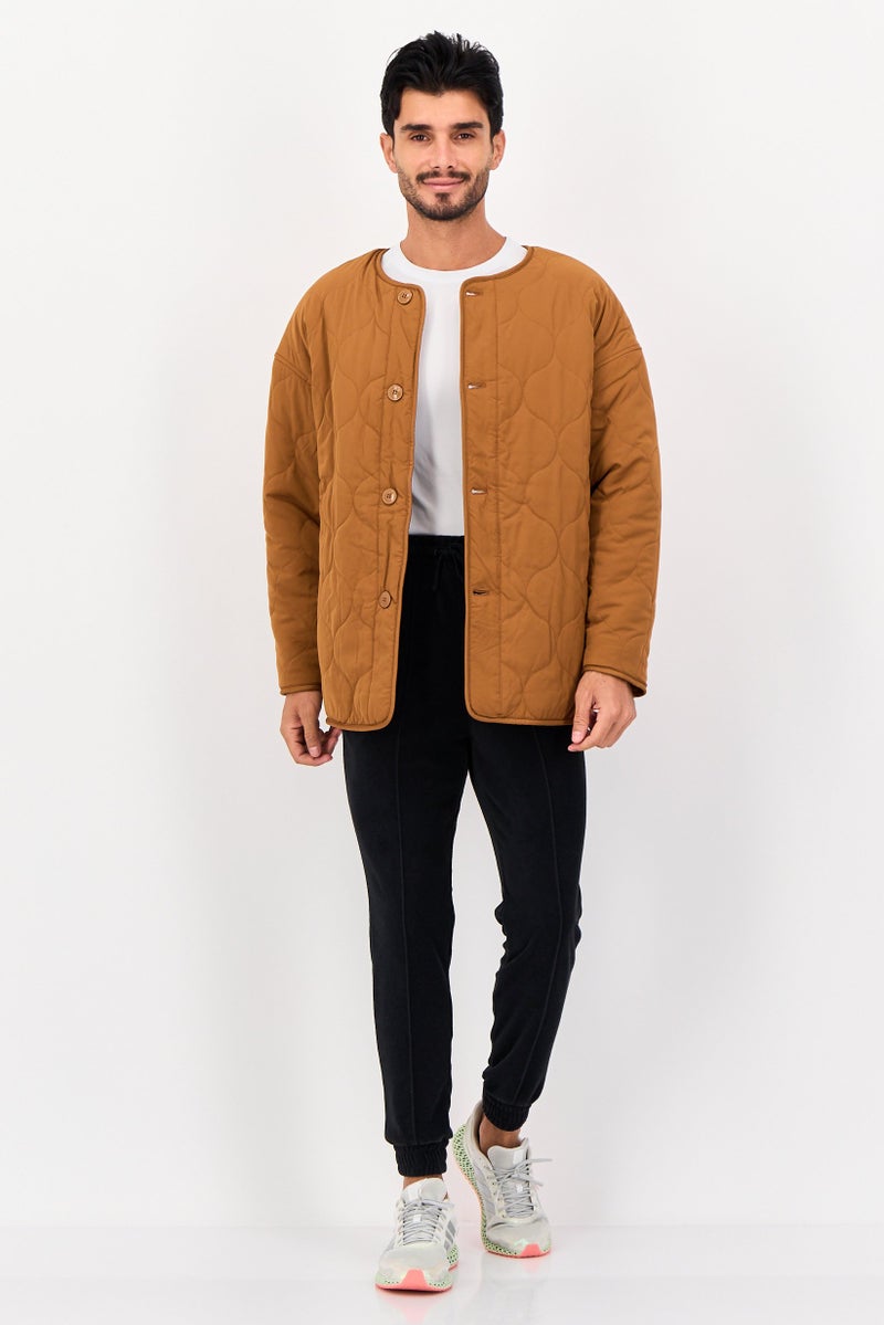 Reebok Men Sportswear Fit Long Sleeve Outdoor Jacket, Brown - Image 4