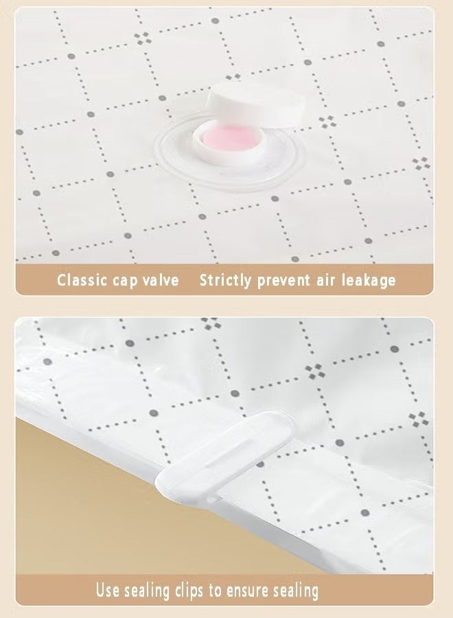 ج ت س آ ل أكياس تخزين مفرغة من الهواء فاخرة مع مضخة كهربائية، 6 قطع (2 صغيرة، 2 كبيرة، 2 متوسطة) أكياس موفرة للمساحة قابلة لإعادة الاستخدام للملابس، والمراتب، والبطانيات، والألحفة، والوسائد، واللحاف، والسفر - Image 4