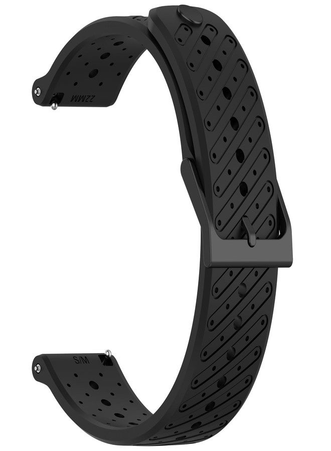 لوكيكي سوار معصم بديل متوافق مع ساعة Suunto Race 2 من LOKEKE - سوار معصم سيليكون بديل مقاس 22 مم متوافق مع ساعة Suunto Race 2/S/1 (أسود) - Image 4