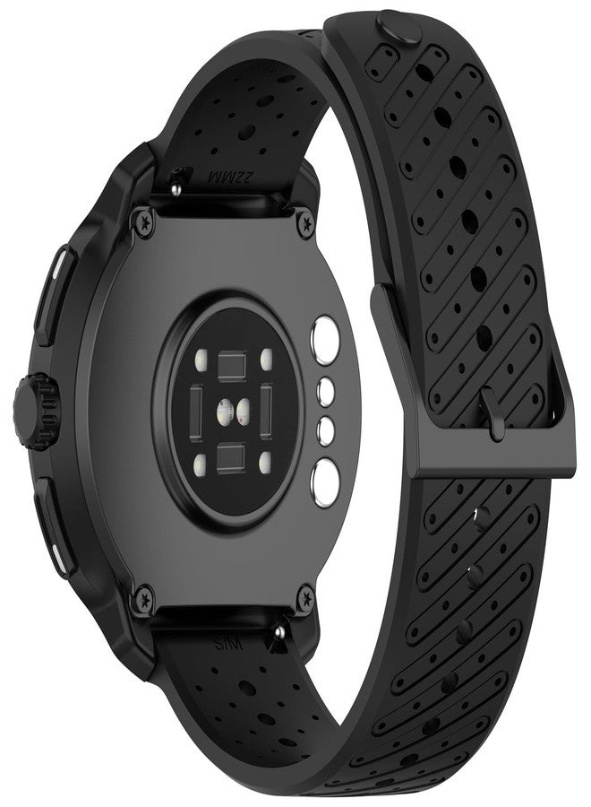 لوكيكي سوار معصم بديل متوافق مع ساعة Suunto Race 2 من LOKEKE - سوار معصم سيليكون بديل مقاس 22 مم متوافق مع ساعة Suunto Race 2/S/1 (أسود) - Image 1
