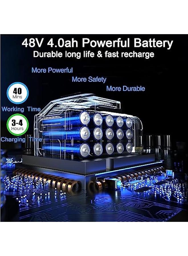 Beauenty 6 in 1 Cordless Pressure Washer, Portable Car Wash Machine,Electric Car Pressure Washer with 2.6MPa Car Wash Gun and Foam Generator Nozzle for Car Washing and Patio Cleaning (Style 1- Blue) - Image 4