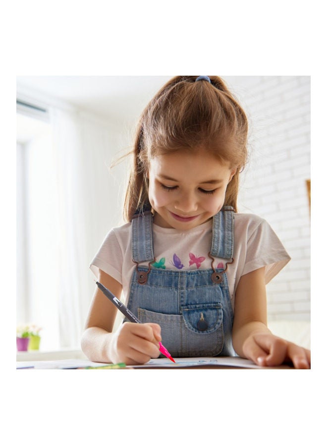 NIBEMINENT 12-Colors Dual Tip Brush Pens Art Markers Set and Fine Tips Colored for Children Multicolor - Image 4