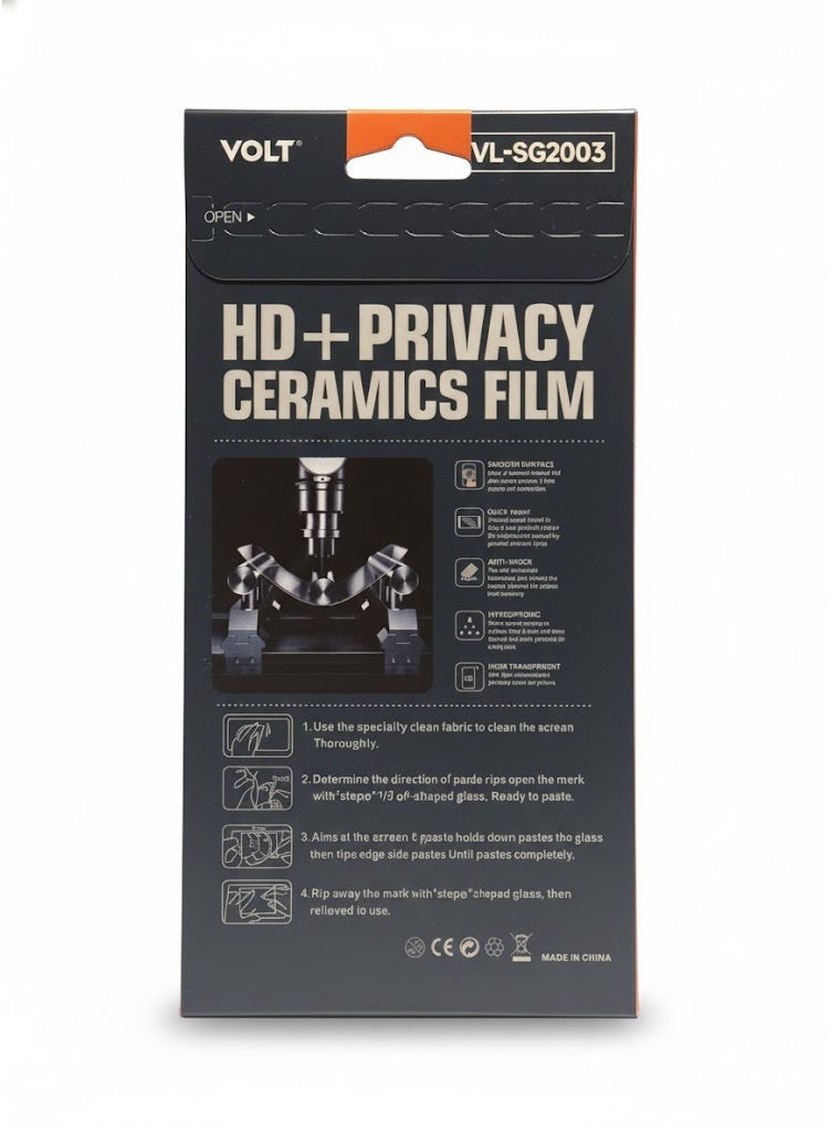 VOLT iPhone 14  tempered glass privacy screen protector made of matte ceramic - Image 1