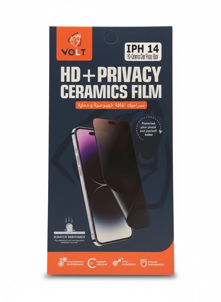 VOLT iPhone 14  tempered glass privacy screen protector made of matte ceramic - Image 2