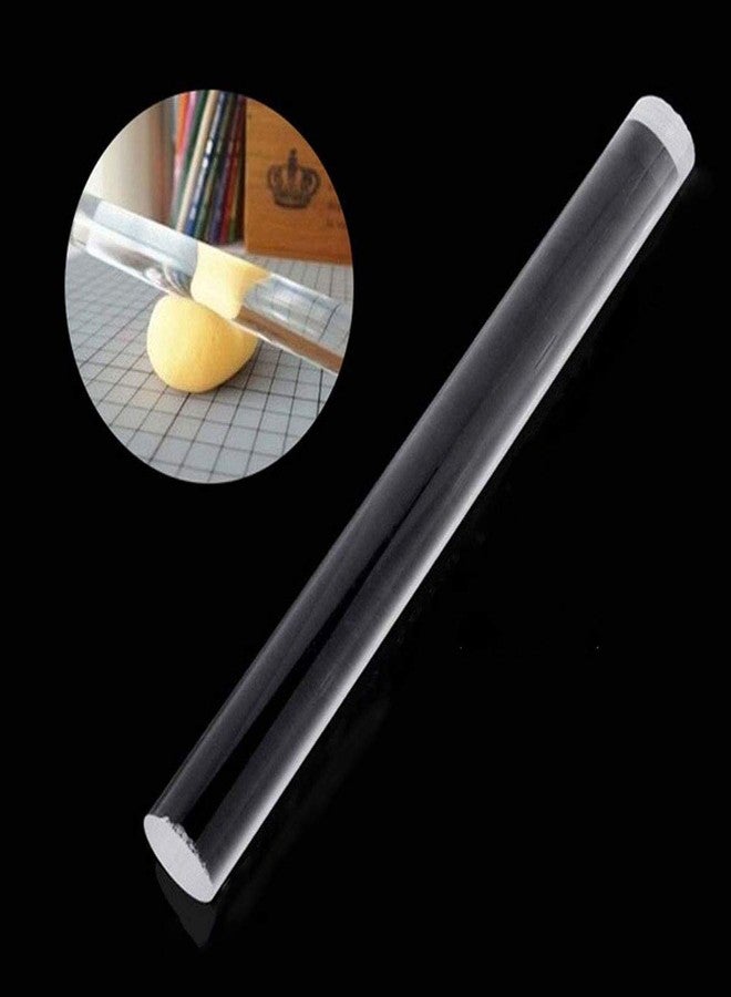 PZRT Acrylic Rolling Pin Clear Solid Clay Tool for Shaping, Smoothing, Modelling, Sculpting, 20x2cm - Image 2