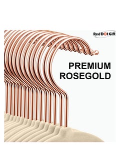 Red Dot Gift 50-Pack Beige Non-Slip Velvet Hangers 42cm/16.8In With 360 Degree Rotatable Hook, Durable and Slim for Coat,Pant  - Image 4