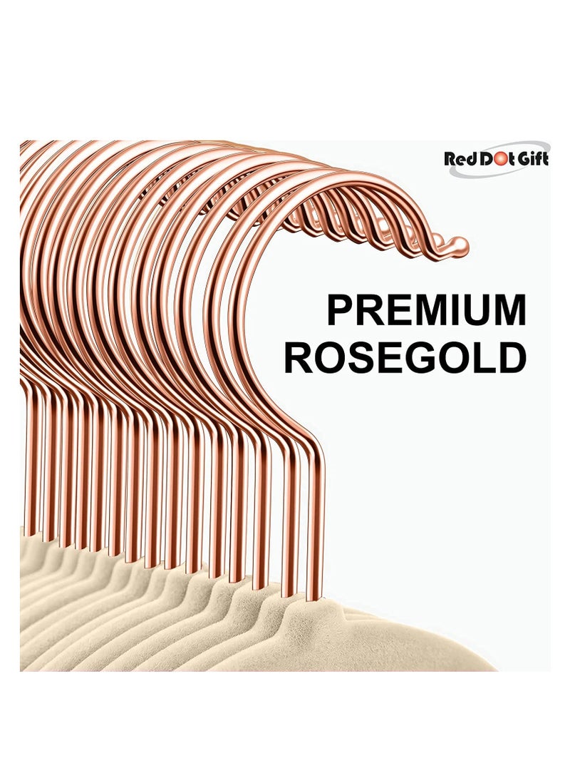 Red Dot Gift 50-Pack Beige Non-Slip Velvet Hangers 42cm/16.8In With 360 Degree Rotatable Hook, Durable and Slim for Coat,Pant  - Image 4