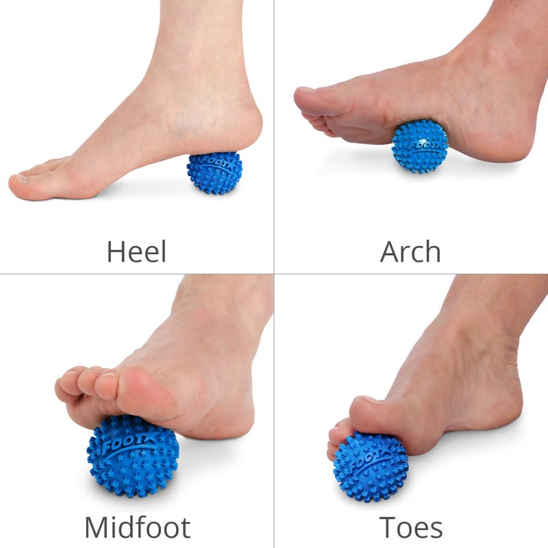 Body Back Foot StarÂ® Massager Ball and Plantar Fasciitis Roller - Soothe Foot Stress, Discomfort, Aches, & Tightness (Pack of 2, Blue, 2-Inch) - Image 2