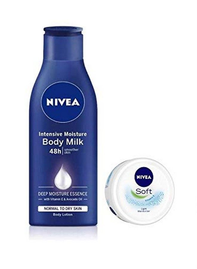 Nivea Nourishing Lotion Body Milk 200Ml + Soft Light Moisturiser With Vitamin E 50Ml Pack Of 2 - Image 2
