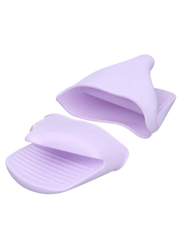 قفازات سيليكون مقاومة للحرارة والانزلاق – لحماية الأصابع ومسك الأواني الساخنة، مثالية للطبخ والخبز (متعددة الألوان، اثنين) - Image 4