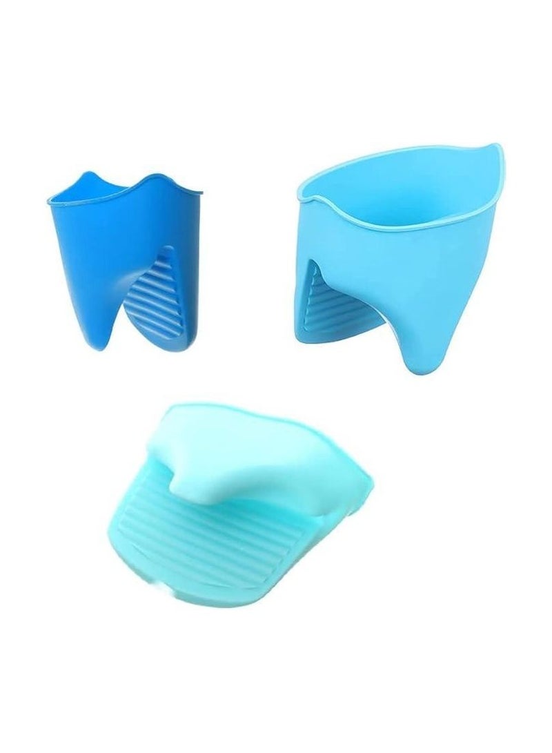 قفازات سيليكون مقاومة للحرارة والانزلاق – لحماية الأصابع ومسك الأواني الساخنة، مثالية للطبخ والخبز (متعددة الألوان، اثنين) - Image 3