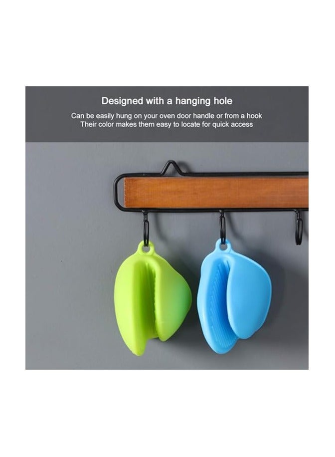 قفازات سيليكون مقاومة للحرارة والانزلاق – لحماية الأصابع ومسك الأواني الساخنة، مثالية للطبخ والخبز (متعددة الألوان، اثنين) - Image 5