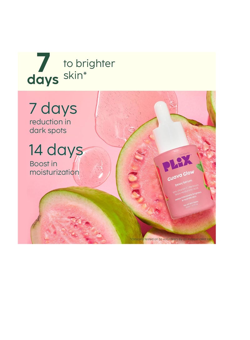 PLIX THE PLANT FIX PLIX - The Plant Fix Guava Powered Regime for Glowy Skin | Hydrating Cleanser | 10% Vitamin C Dewy Serum | Smoothie Moisturizer | Promotes Hydration & Brightening | Glowing in 1 Use - Image 2