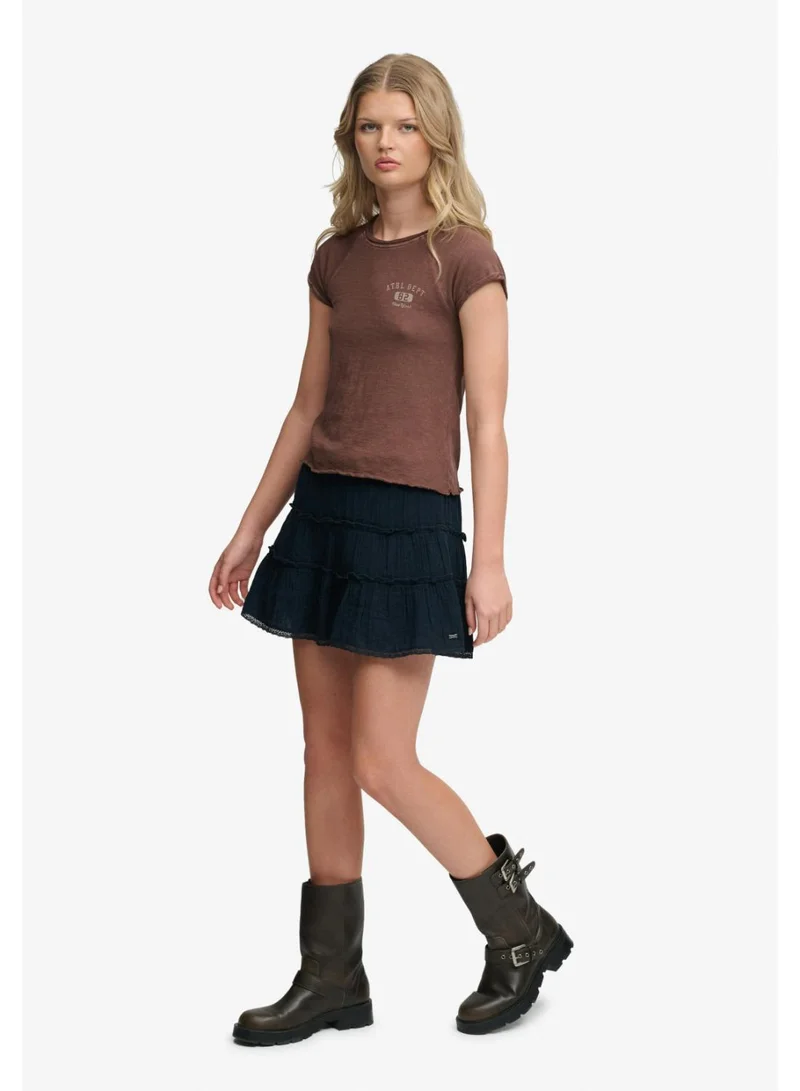 سوبر دراي Cheesecloth Tiered Mini Skirt