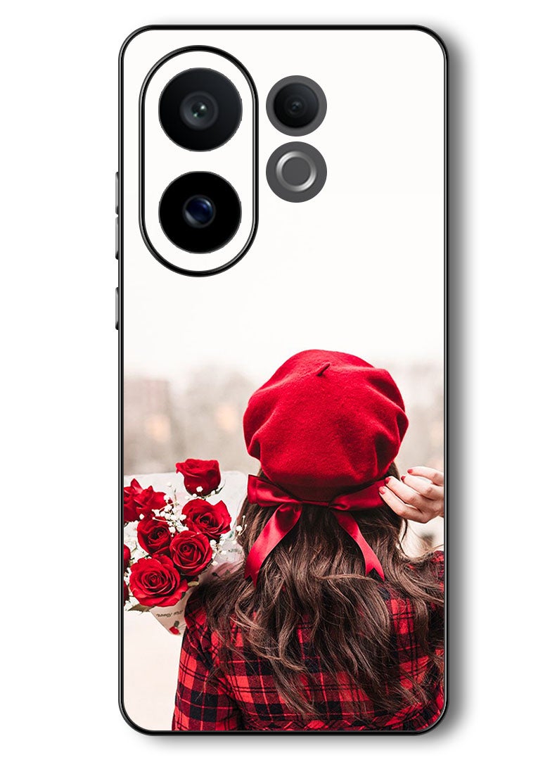 Theodor Case Compatible with Vivo V60 6.77 Inch Protection Shockproof Bumper Cover Holding Flowers - Image 1