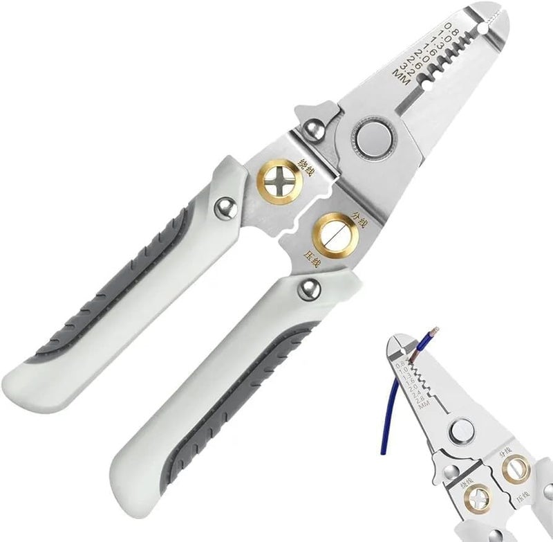MINTOX Wire Stripper and Cutter Pliers Tools For Electricians 6in1 Multifunctional Wire and Cable Stripping Cutting Winding Crimping Precision Stainless Stee Hand Tool - Image 1