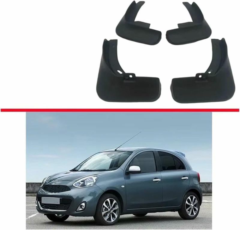 Mud Flaps for Nissan Micra 4Pcs Front Rear Rubber Splash Guards - Custom-Fit Full Protection Wheel Mudflaps for Vehicle - Image 4