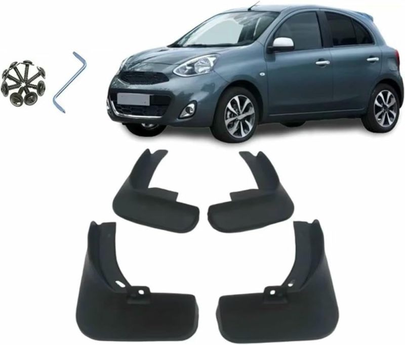 Mud Flaps for Nissan Micra 4Pcs Front Rear Rubber Splash Guards - Custom-Fit Full Protection Wheel Mudflaps for Vehicle - Image 3
