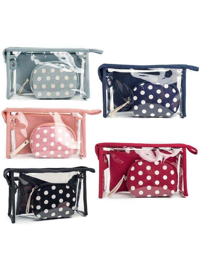 نيبمينينت 2-Piece Women Travel Cosmetic Bag Set Pink - Image 3