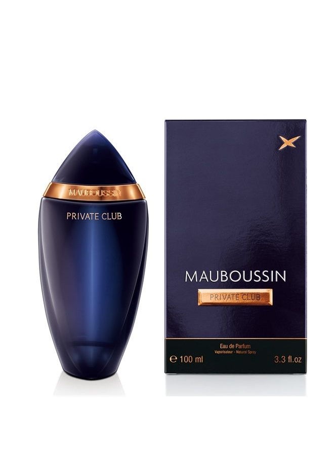 MAUBOUSSIN Private Club 100ml (3.3 Fl Oz) - Eau de Parfum for Men - Woody & Oriental Scents  - Image 1