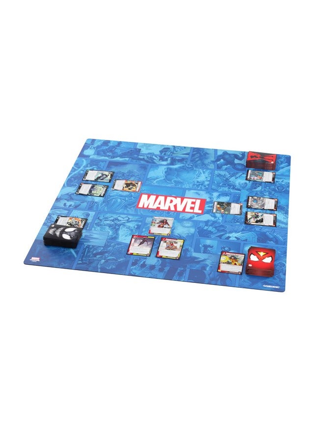 Gamegenic Gamegenic Marvel Champions Marvel Blue Prime Game Mat Xl ; Slipresistant 27.5" By 27.5" Rubber Mat ; Designed For Use With Marvel Champions The Card Game And Other Tcgs And Lcgs ; Made By Gamegenic  - Image 1