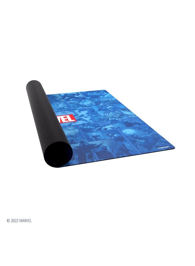 Gamegenic Marvel Champions Marvel Blue Prime Game Mat Xl ; Slipresistant 27.5" By 27.5" Rubber Mat ; Designed For Use With Marvel Champions The Card Game And Other Tcgs And Lcgs ; Made By Gamegenic