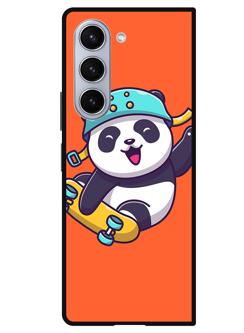 Theodor Protective Case Anti Scratch Shock Proof Bumper Cover For Samsung Galaxy Z Fold 5 Skiing Panda - Image 1