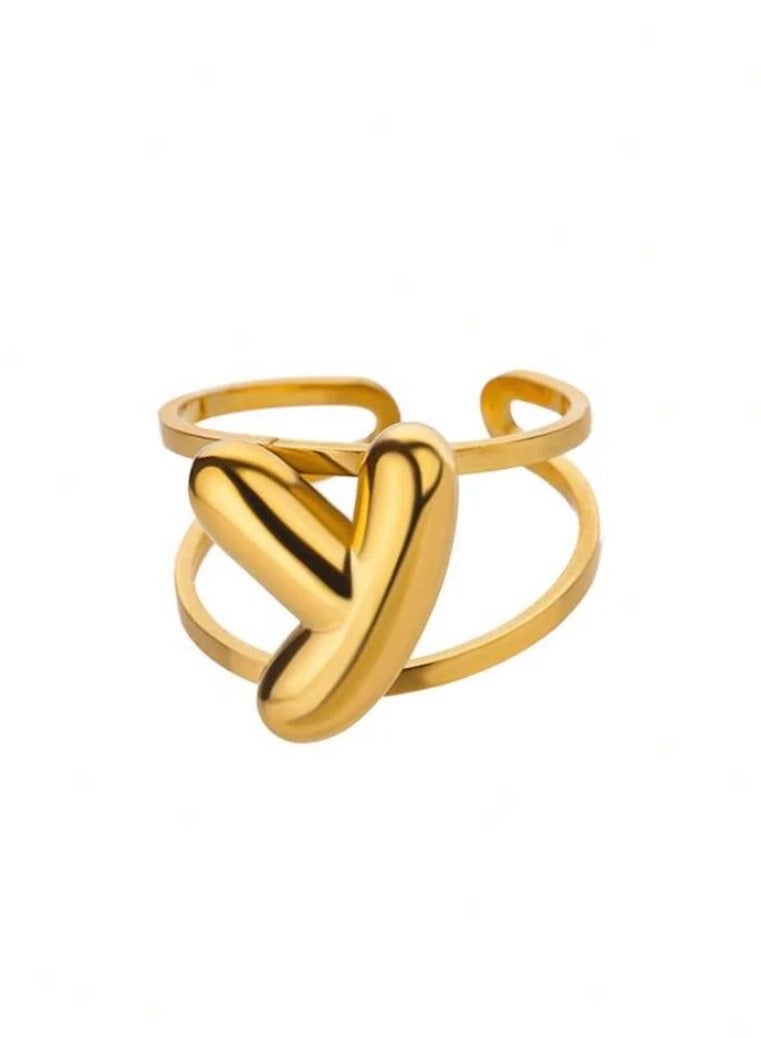 Equal Stainless Steel Gold Plated Ring For Women One Size
