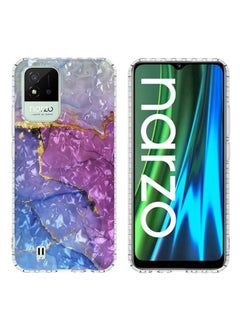 HuHa Case Cover For Realme C20 / C21A / C11 2021 / Narzo 50i 2.0mm Airbag Shockproof TPU Phone Case Blue Purple Marble 