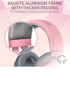 Generic Headphone, lightweight aluminum frame, retractable soundproof microphone for PC, PS4, PS5, Switch, Xbox One, Xbox Series X and S, mobile devices, 3.5mm audio jack - quartz pink  - Image 4