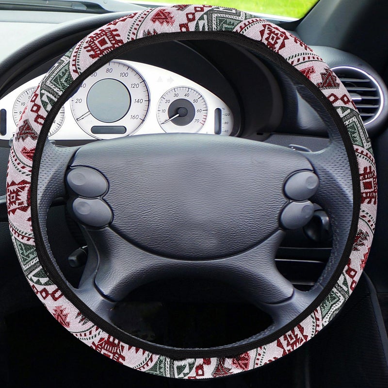 Car Steering Wheel Protector Ethnic Car Steering Wheel Elastic Wheel Protector - Image 5