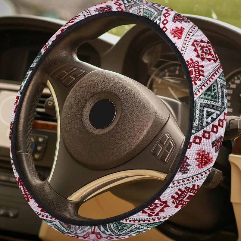 Car Steering Wheel Protector Ethnic Car Steering Wheel Elastic Wheel Protector - Image 4
