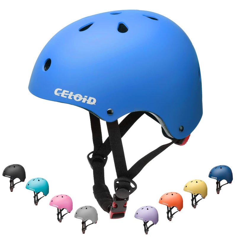 CELOID Kids Bike HelmetToddler Skateboard Helmets for Ages 814 Years Boys GirlsAdjustable MultiSport Bicycle Skateboarding Football Roller Skating Scooter Rollerblade Balance Bike HelmetBlue