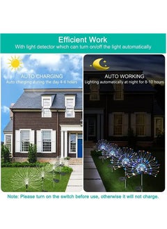 Arabest 1 Pack Solar Firework Light Qutdoor,IP65 Waterproof SolarGarden Flower Lights With 8 Lighting Modes, Decorations Lights Qutdoor ForYard Patio Garden Pathway Courtyard Villa Outdoor Lighting Decoration  - Image 4
