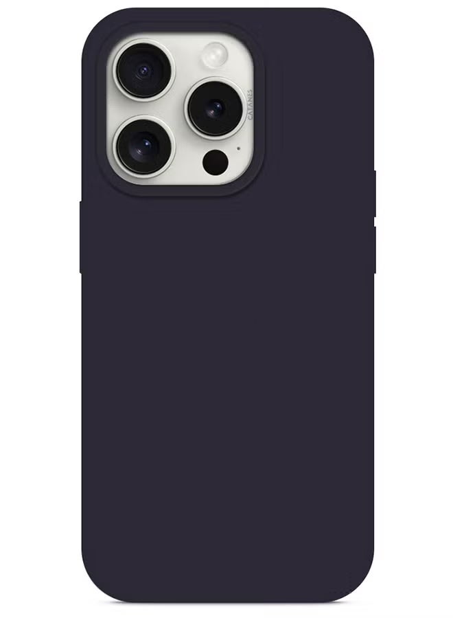 CATANES iPhone 15 Pro Max Case Silicone Case Cover Durable and Anti Scratch Back Cover Dark Purple  - Image 2