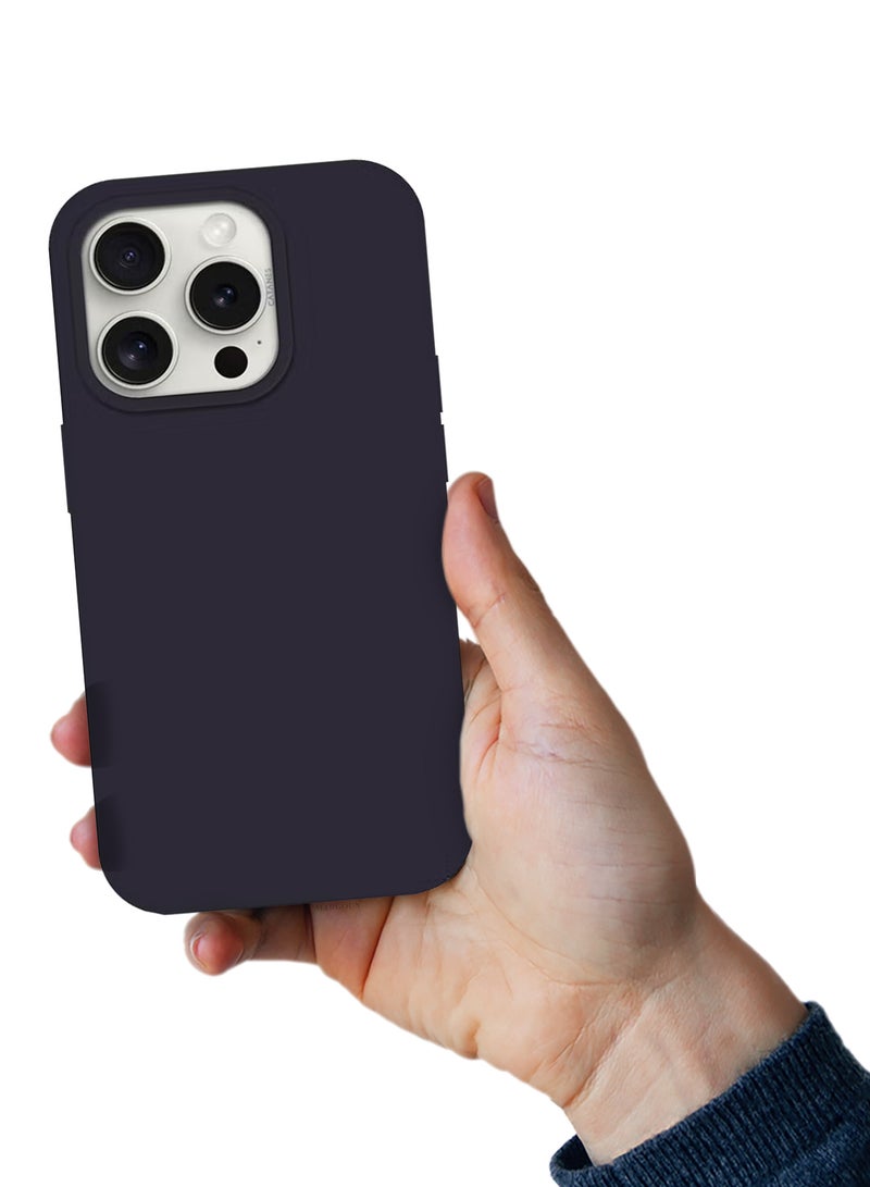 CATANES iPhone 15 Pro Max Case Silicone Case Cover Durable and Anti Scratch Back Cover Dark Purple  - Image 3