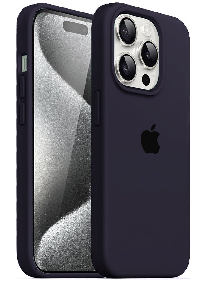 CATANES iPhone 15 Pro Max Case Silicone Case Cover Durable and Anti Scratch Back Cover Dark Purple  - Image 3