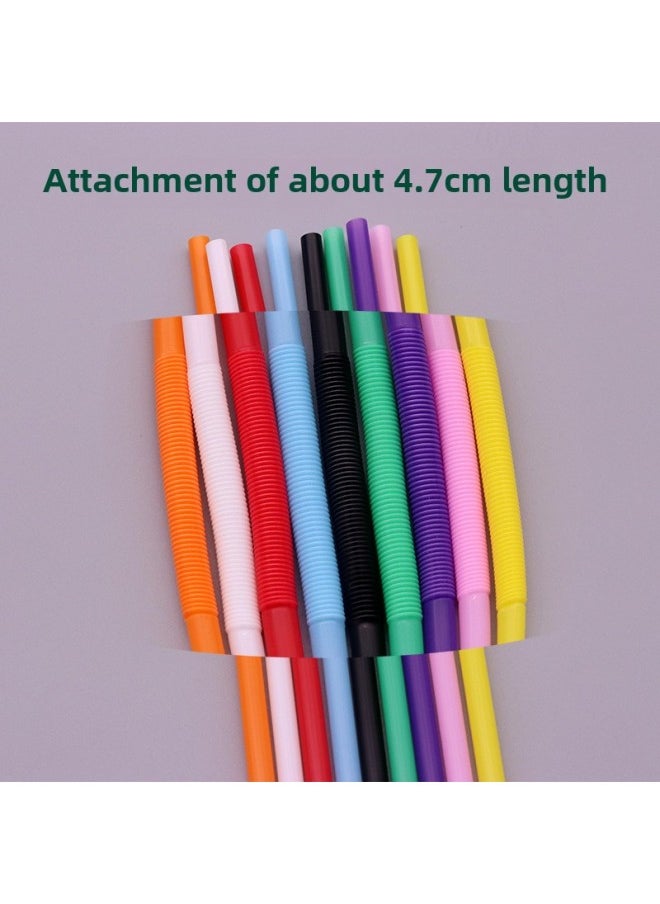 Generic - Spot Disposable Plastic Tube Double Child Art Straw Modeling Creative Color Elbow Handmade Beverage DIY-Color:Purple 100 ]-Specifications:Caliber 6mm Length 26cm - Image 1