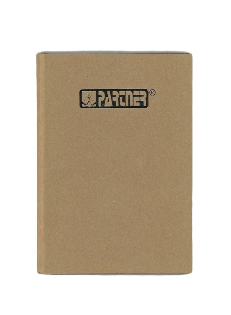 PARTNER 1-Piece A5 Size Hard Cover Ruled Notebook 96 Sheets Kraft Brown Cover - Image 1